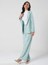 Light Green Pointed Label Collared Blazer